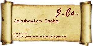 Jakubovics Csaba névjegykártya