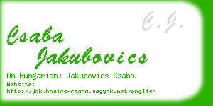 csaba jakubovics business card